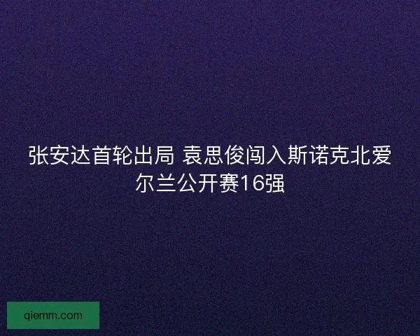张安达首轮出局 袁思俊闯入斯诺克北爱尔兰公开赛16强