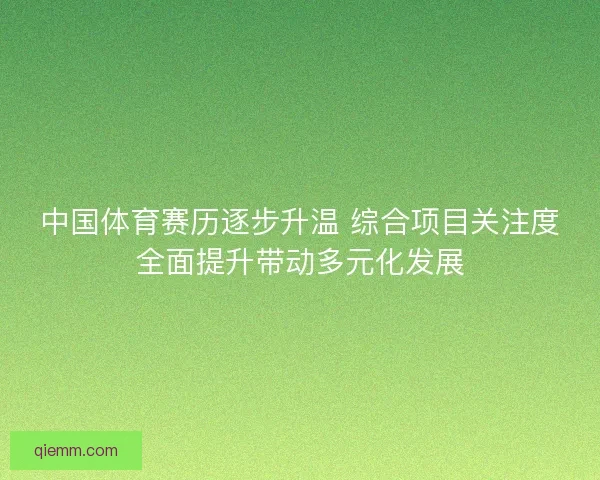 中国体育赛历逐步升温 综合项目关注度全面提升带动多元化发展
